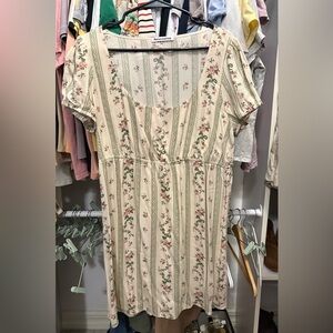 Reformation puff sleeve floral mini dress, size XL